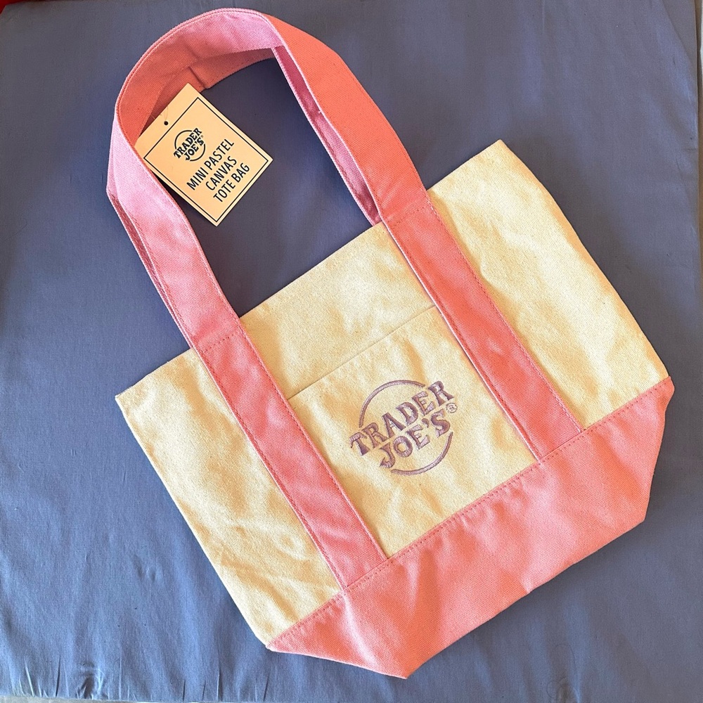 Elegant Pink and Cream Two-Tone Tote Bag